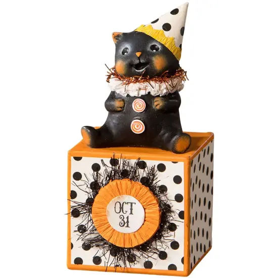 Party Hat Kitty on Block 4.25" {3}