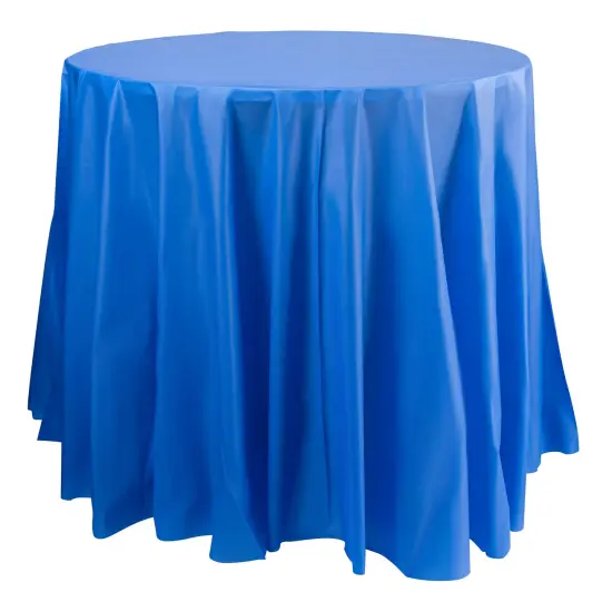 Navy Round Disposable Plastic Tablecloths - 84" (96 Tablecloths) {1}