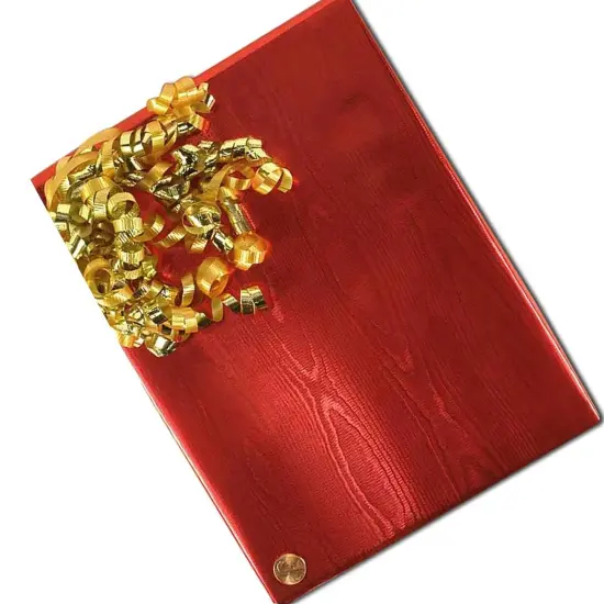 Red Watercolor Embossed Metallic Wrapping Paper 30" x 417" Roll {3}
