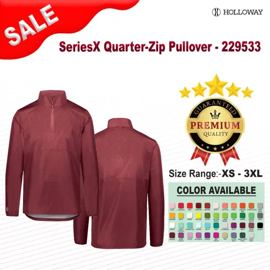 Holloway&reg; SeriesX Quarter-Zip Pullover Black/ Scarlet {2}