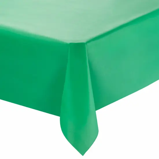 Hunter Green Rectangular Disposable Plastic Tablecloths - 54" x 108" (96 Tablecloths) {1}