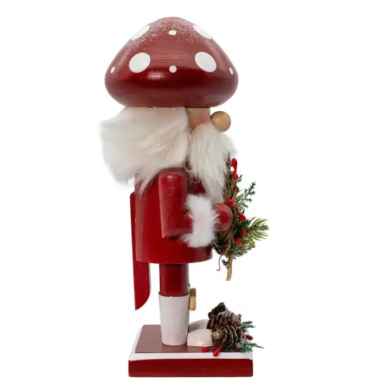 Kurt Adler 9-Inch Wooden Mushroom Santa Nutcracker {2}