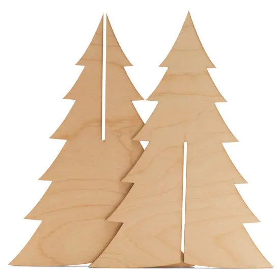 2-Pcs Slotted Wooden Christmas Tree, From 6" - 18" | Woodpeckers {1}
