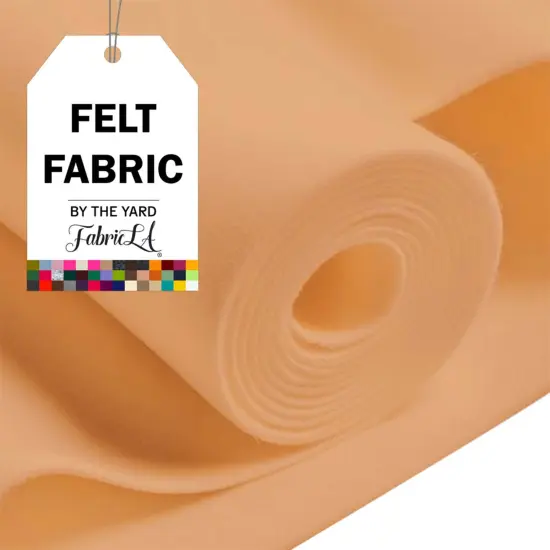 FabricLA Craft Felt Fabric - 72" Inch Wide & 1.6mm Thick Non-Stiff Felt Fabric by The Yard - Use This Soft Felt Roll for Crafts - Felt Material Pack - Lt Flesh Felt, 9 Continuous Yards {1}