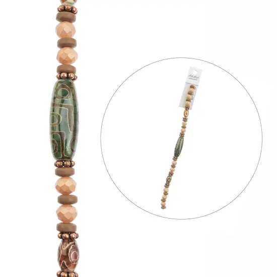 Crystal Lane DIY 7" Designer Glass Focal Bead Mix Strand Naturals Mix {5}