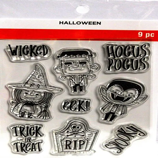Recollections 9pc Halloween Clear Stamps {1}