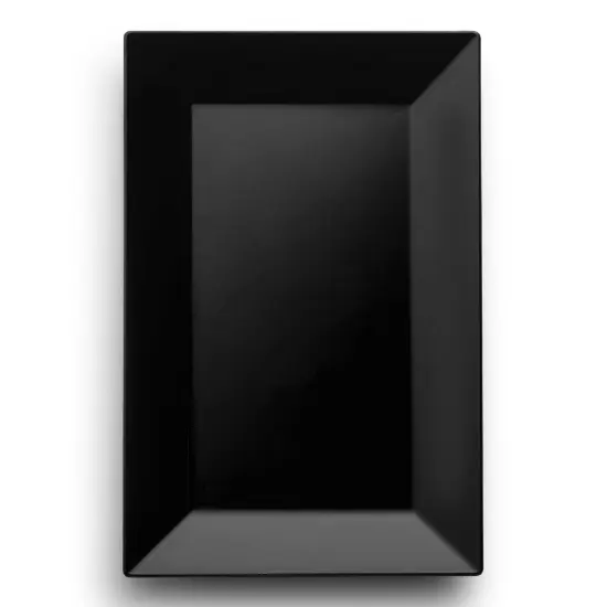Black Rectangular Plastic Dessert Plates - 5.5" x 8.5" (120 Plates) {1}