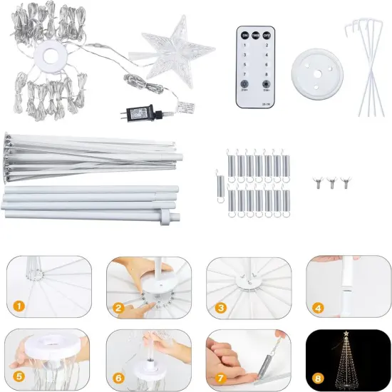 12-Foot Warm White Tree Lights with 8 Functions IP44 Rated {3}