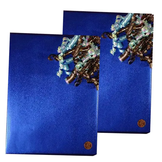 Royal Blue Embossed Metallic Wrapping Paper Pattern 24" x 417" Roll {2}