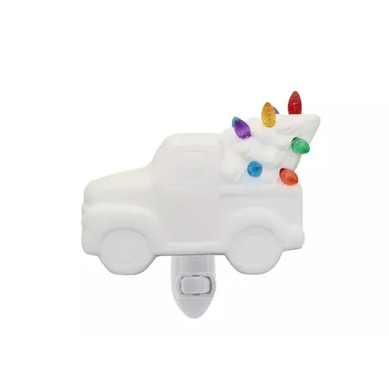 Kitcheniva Ceramic Bisque Truck With Tree Unpainted DIY Night Light {1}