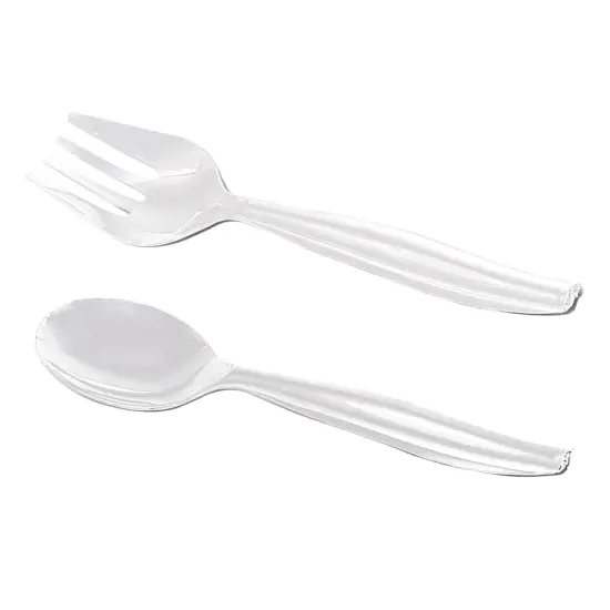 Clear Disposable Plastic Serving Flatware Set (150 Pairs) {1}