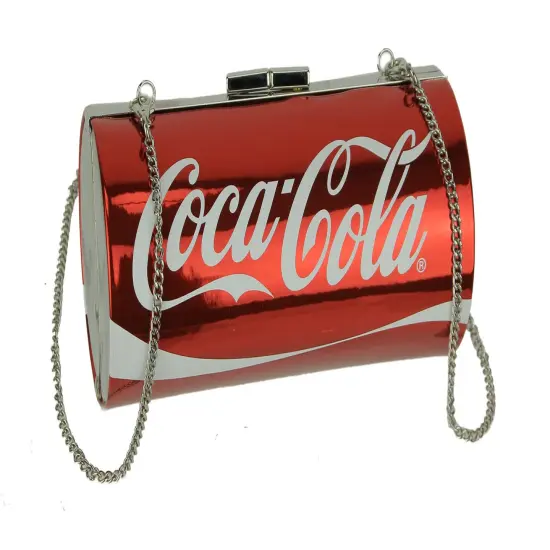 Red Coca-Cola Classic Can Barrel Bag with Removable Strap {1}