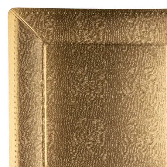 Gold Square Edge Beaded Disposable Paper Charger Plates - 13" (120 Plates) {1}