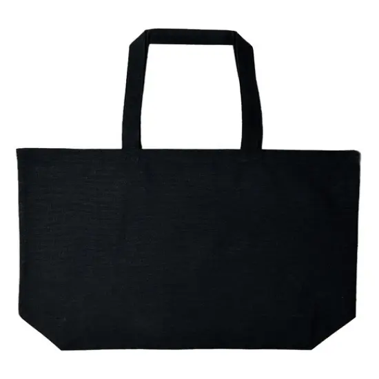 Liberty Bags&reg; Jumbo Recycled Midweight Gusseted Canvas Tote RECYCLED BLACK {4}