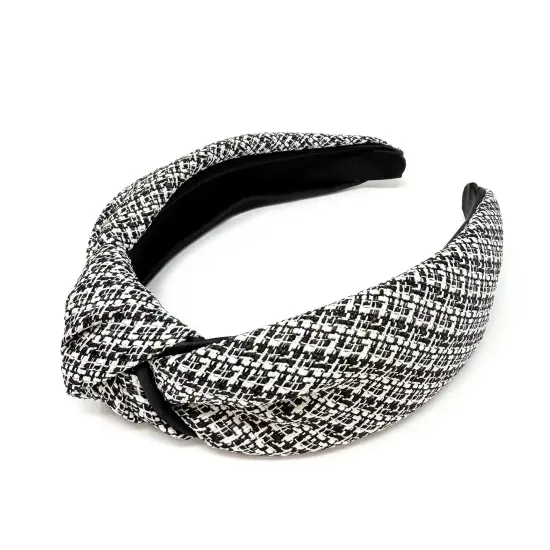 Wrapables Wide Knotted Headbands, Top Knot Headbands for Women and Girls, Black Tweed {2}