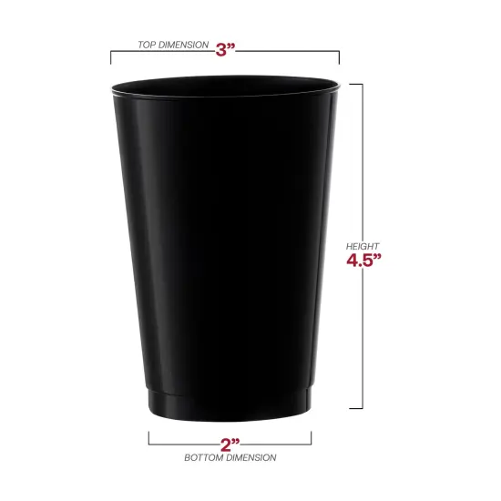 Black Round Disposable Plastic Tumblers - 12 oz. (240 Cups) {3}