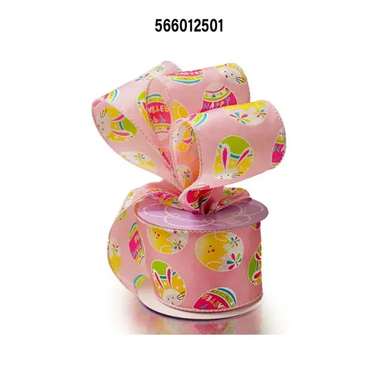 Pink Decorated Easter Egg Ribbon 2.5" x 10 Yards {2}