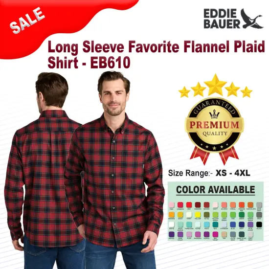 Eddie Bauer&reg; Long Sleeve Favorite Flannel Plaid Shirt Cobalt Tartan {2}