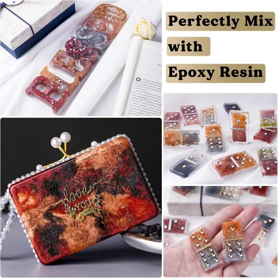 LET'S RESIN Metallic Alcohol Ink Set-24 Colors Metal Color Alcohol Based Resin Ink, High Concentrated & Shimmer Mixatives, Alcohol Paint for Epoxy Resin, Resin Petri, Tumblers, Coasters(Each 0.35oz) {6}