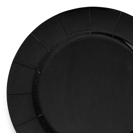 Black Round Disposable Paper Charger Plates - 13" (120 Plates) {1}