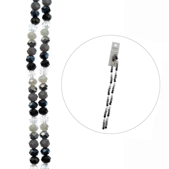 Crystal Lane DIY 7" Designer Glass Bead Multiple Strands Gray Mix {4}