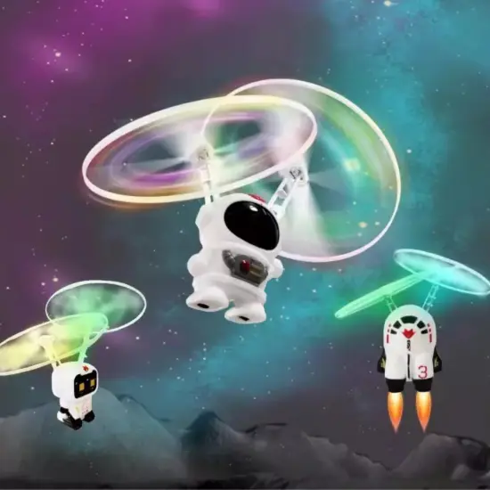 Kitcheniva Spaceman Flying Toys Hand Operated Drones With LED Light Rechargeable {2}