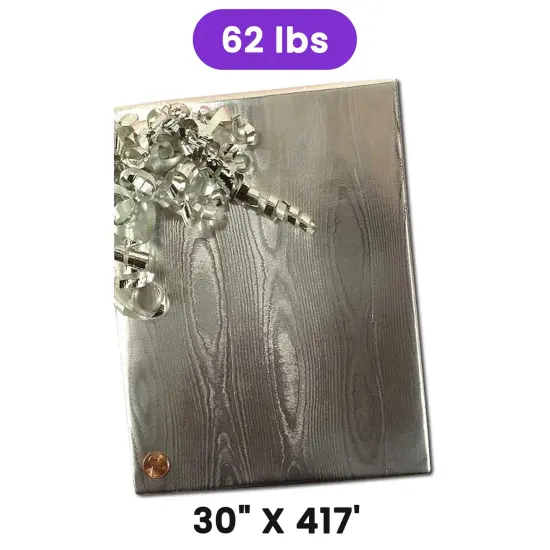 Silver Watercolor Embossed Metallic Wrapping Paper 30" x 417" Roll {1}