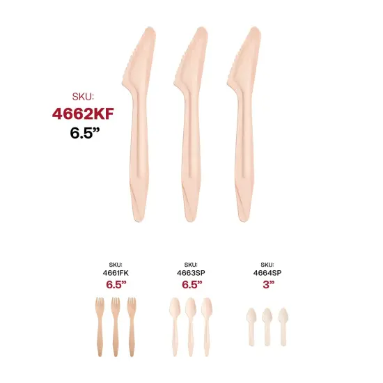 Natural Birch Eco-Friendly Disposable Dinner Knives (600 Knives) {6}