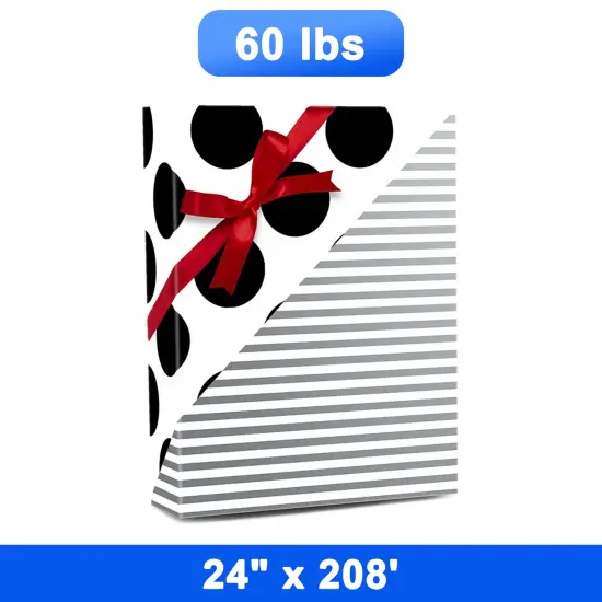 Elegant Striped Wrapping Paper 24" x 208" Roll 60 lbs {1}