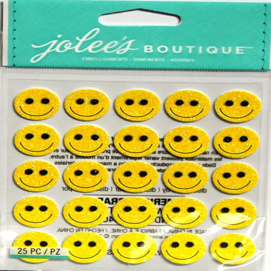 Jolee's Boutique Smiley Face Repeats Glittered Dimensional Stickers {1}