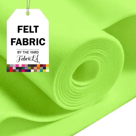 FabricLA Acrylic Felt Fabric - 72" Inch Wide 1.6mm Thick Felt by The Yard - Use Soft Felt Sheets for Sewing, Cushion, and Padding, DIY Arts & Crafts (3 Yards, Neon Green) {1}