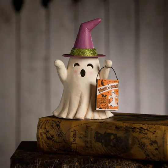 Witchy Ghost with Treat Bag Luminary 6" {4}