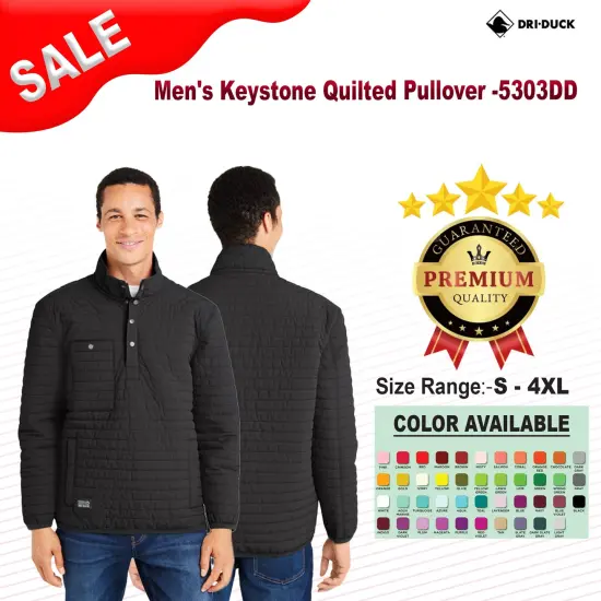 Dri Duck&reg; Men's Keystone Quilted Pullover BLACK {2}