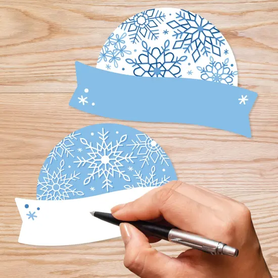 Big Dot of Happiness Winter Snowflakes - DIY Blank Paper Desk or Locker Labels - Classroom Name Tags - Set of 32 {1}