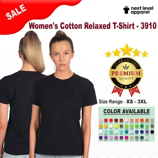 Next Level&reg; Women's Cotton Relaxed Crew Neck Short Sleeve T-Shirt Red {2}