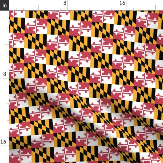 Various Fabrics by the Yard or Fat Quarter Small Maryland Flags Color Flag Naval State Sailing Custom Printed Fabric by Spoonflower {2}