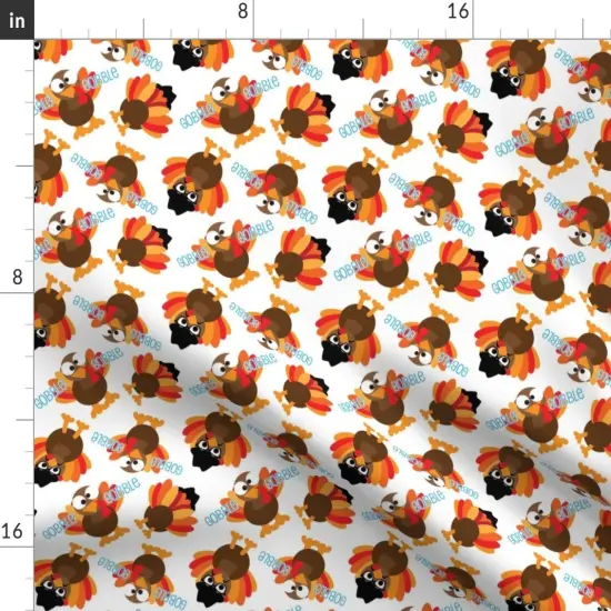 Various Fabrics by the Yard or Fat Quarter Thanksgiving Funny Turkey Face Christmas Food Kids Custom Printed Fabric by Spoonflower 4788093 {2}