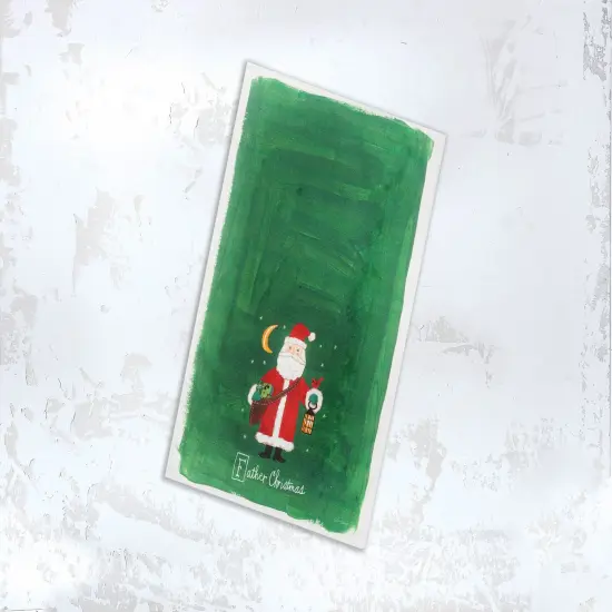 Father Christmas Alphabet Printed Kitchen Towel {4}