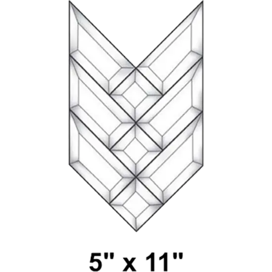 5" x 11" Exquisite Clear Glass Prairie Bevel Cluster EC110 {2}