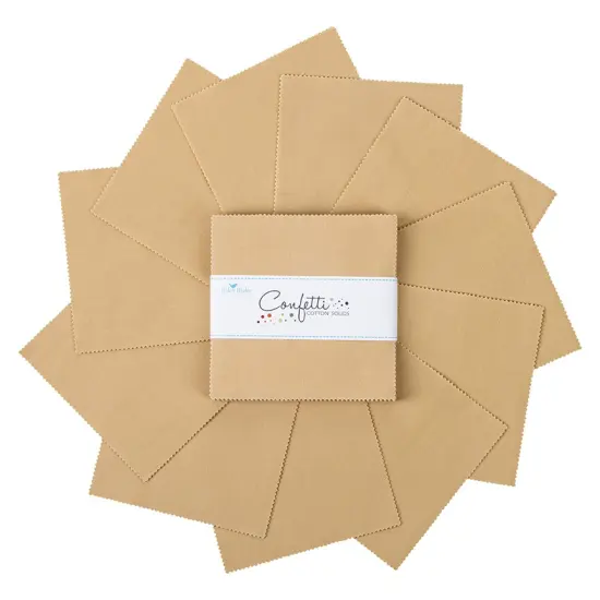 Confetti Cotton 5" Square Pack (Charm Pack / 5" Stacker) in Palomino byfor Riley Blake (5-120-PALOMINO-42) {3}