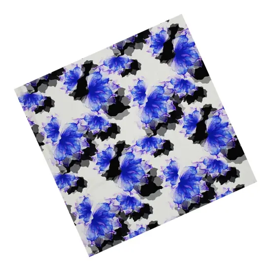 Abstract Flowers Printed Spandex Fabric {3}