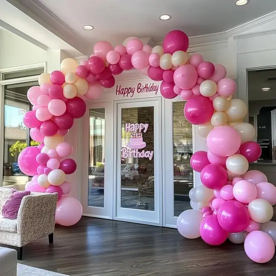 Hot Pink Latex Party Balloons (A10 - Hot Pink) {6}
