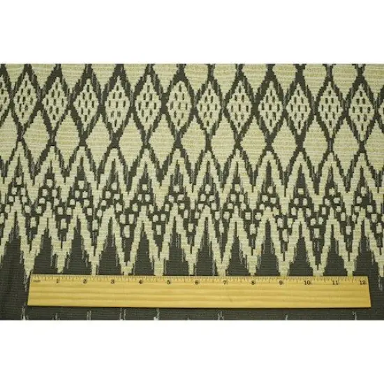 Gray/Cream/Multi Diamond Ikat Double Jacquard Decor Fabric By the Yard {2}