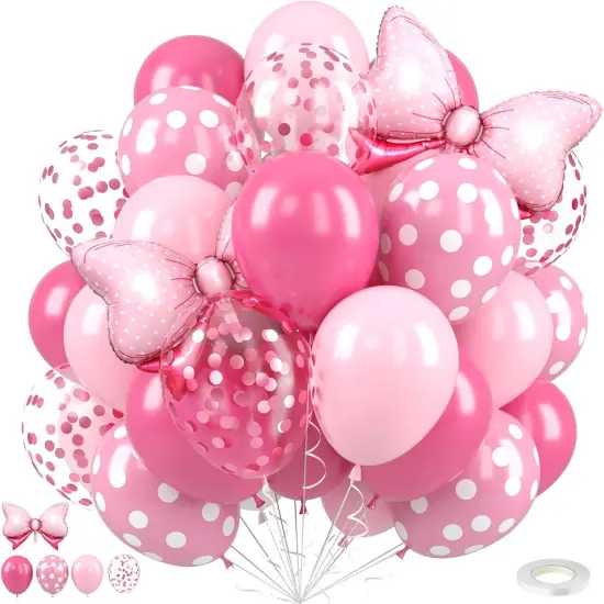 Pink Bow Balloons (Bow Pink) {1}
