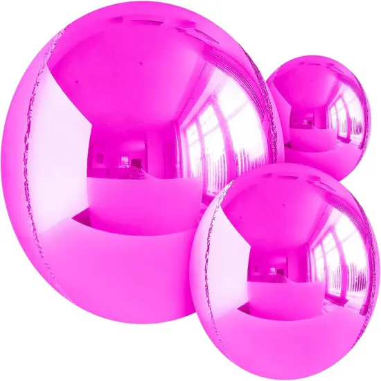 14pcs Hot Pink Foil Balloons Mylar Balloons(4d Metallic Hot Pink) {1}