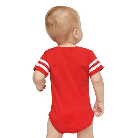 Rabbit Skins&reg; Infant Football Classic Crew Neck Short Sleeve Bodysuit GRAN HTHVN SMK {6}