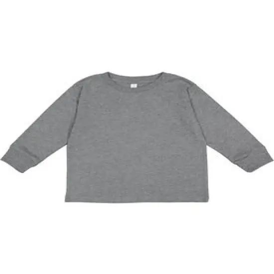Rabbit Skins&reg; Toddler Crew Neck Long-Sleeve Fine Jersey T-Shirt - 3302 Granite Heather {2}