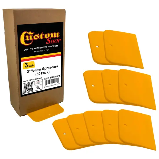 3 Inch Plastic Body Filler Spreader Tools for Automotive Body Fillers (50 Pack), Putties, Glazes, Epoxy Resin, Caulk, Glues - Plastic Spreader Tool {1}