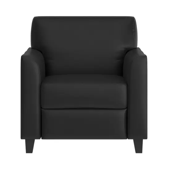 Emma and Oliver Faux Leather Chair with Clean Line Stitched Frame Black {5}