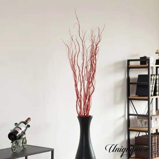 Uniquewise 12pc 59" Natural Dried Willow Twigs - Ideal Sticks for DIY Crafts Decorative Stems Floral Arrangements Floor Vase Fillers Wedding Centerpieces Event Decorations and Home D&eacute;cor Accents, Red {2}